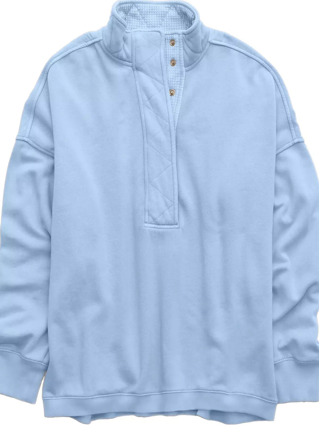 Half Snap Dropped Shoulder Sweatshirt