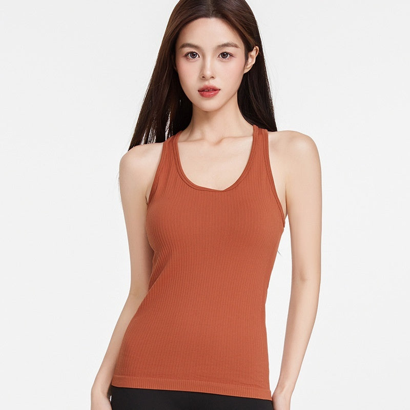 New-color Yoga Tank Top Double-layer High-stretch Moisture-wicking Top