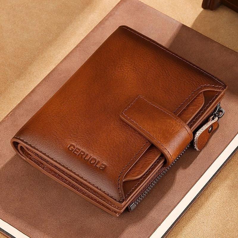 Men's Short Large Capacity Multiple Card Slots Multifunctional Zipper Small Wallet