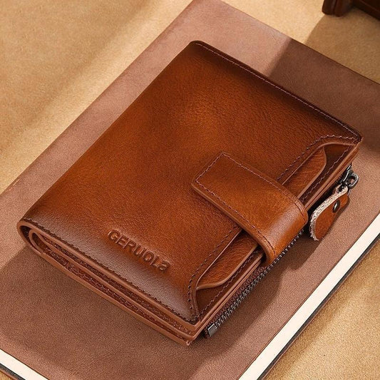 Men's Short Large Capacity Multiple Card Slots Multifunctional Zipper Small Wallet