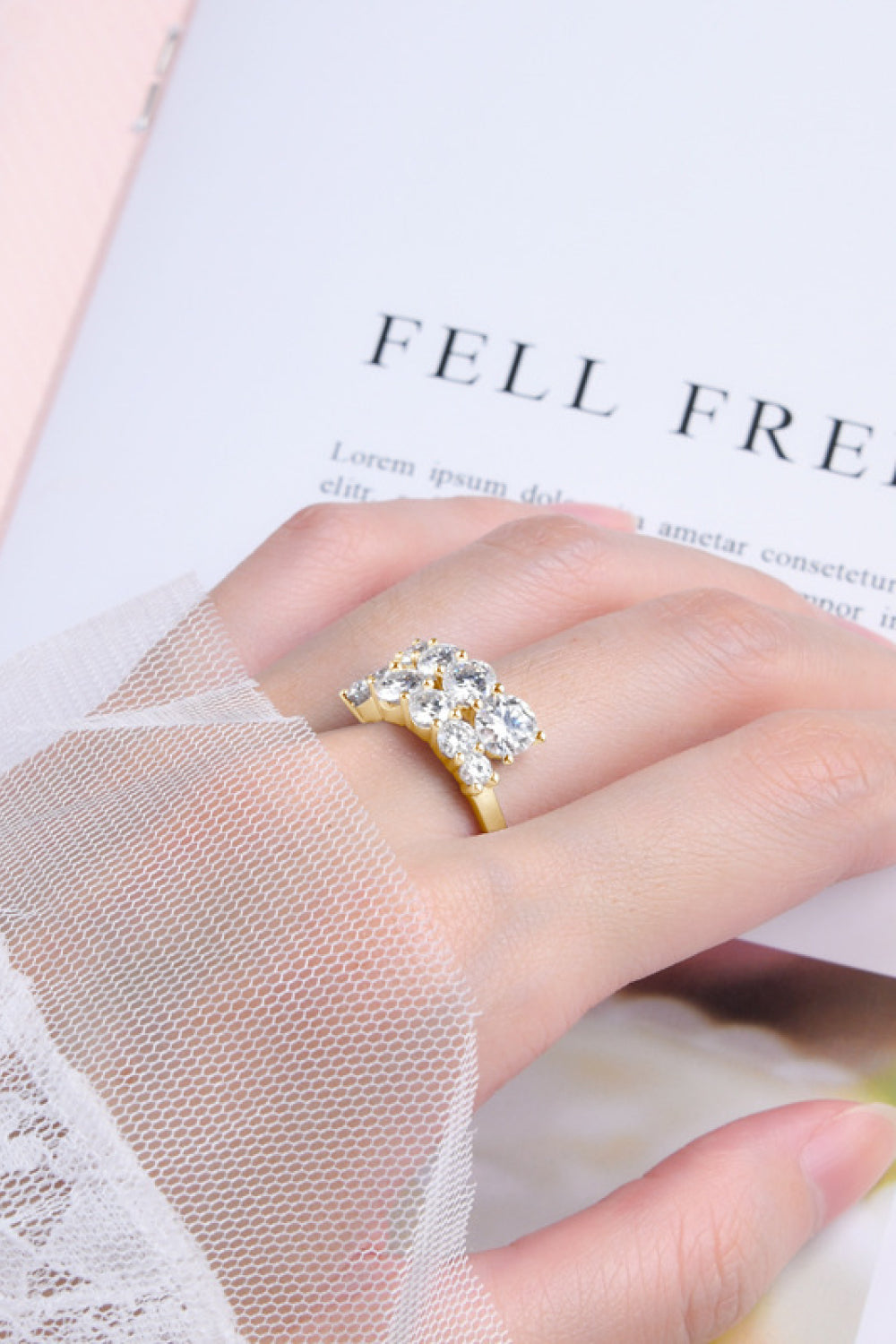 Anillo de plata de ley 925 Adored Moissanite