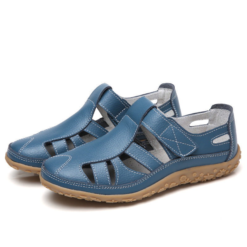 Women's Handmade Retro Soft Sole Leather Velcro Casual Shoes