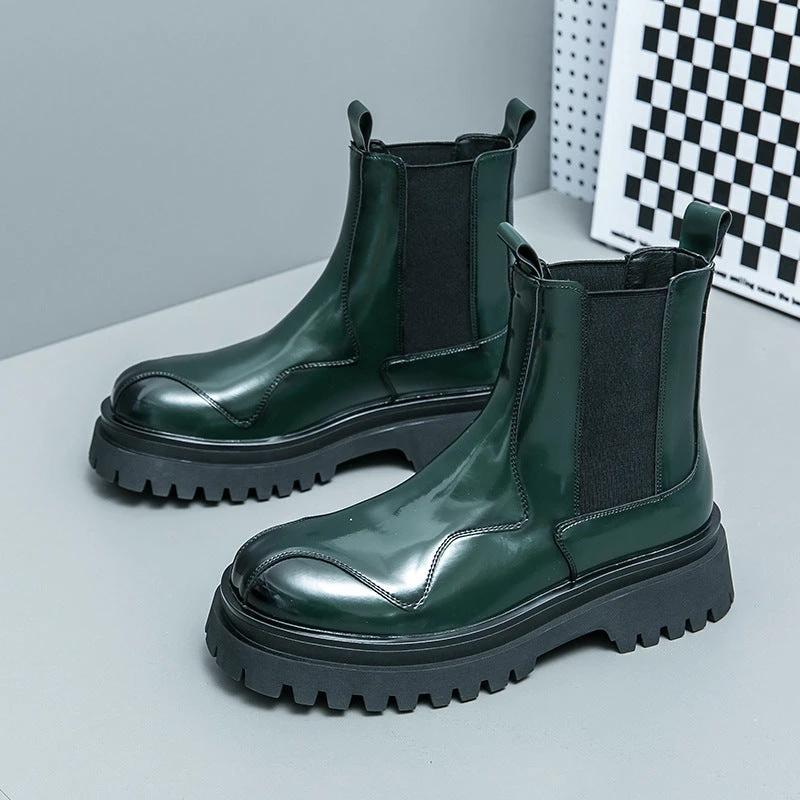 Men's  Glossy Ankle Boots
