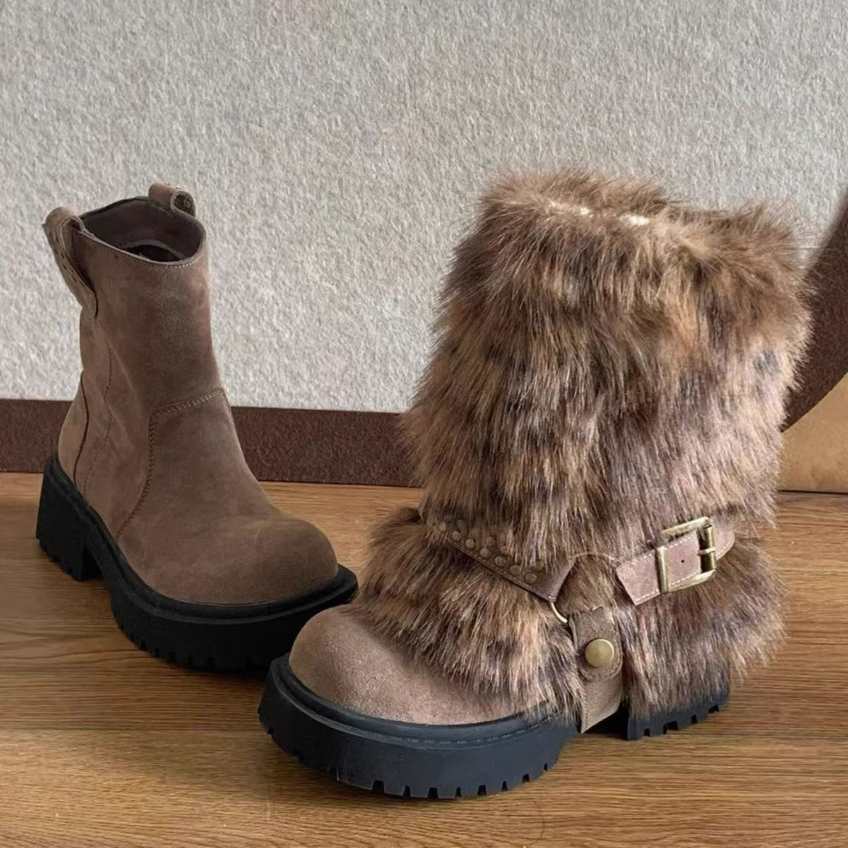Women's Warm Furry Anti-slip Snow Boots