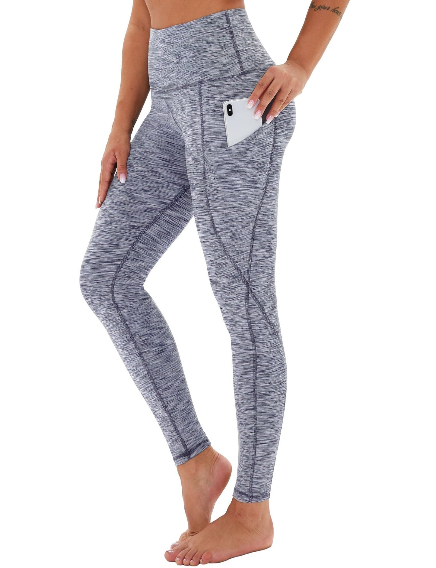 Pantalones Capri de Yoga de Talle Alto con Bolsillos Diagonales