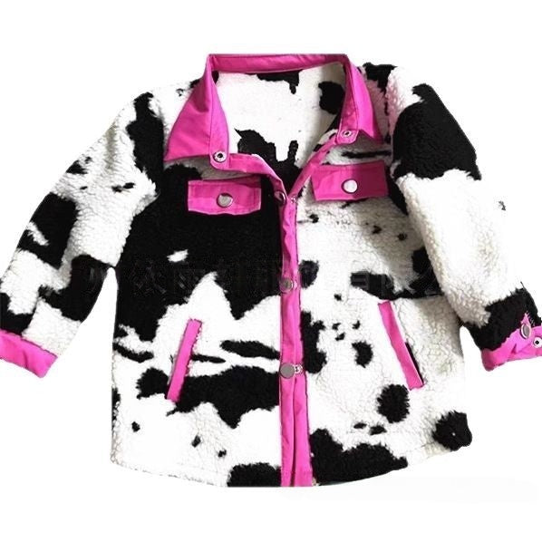 Euro-American AutumnWinter Lapel Shirt Warm Loose Contrasting Color Patchwork Long-Sleeve Coat
