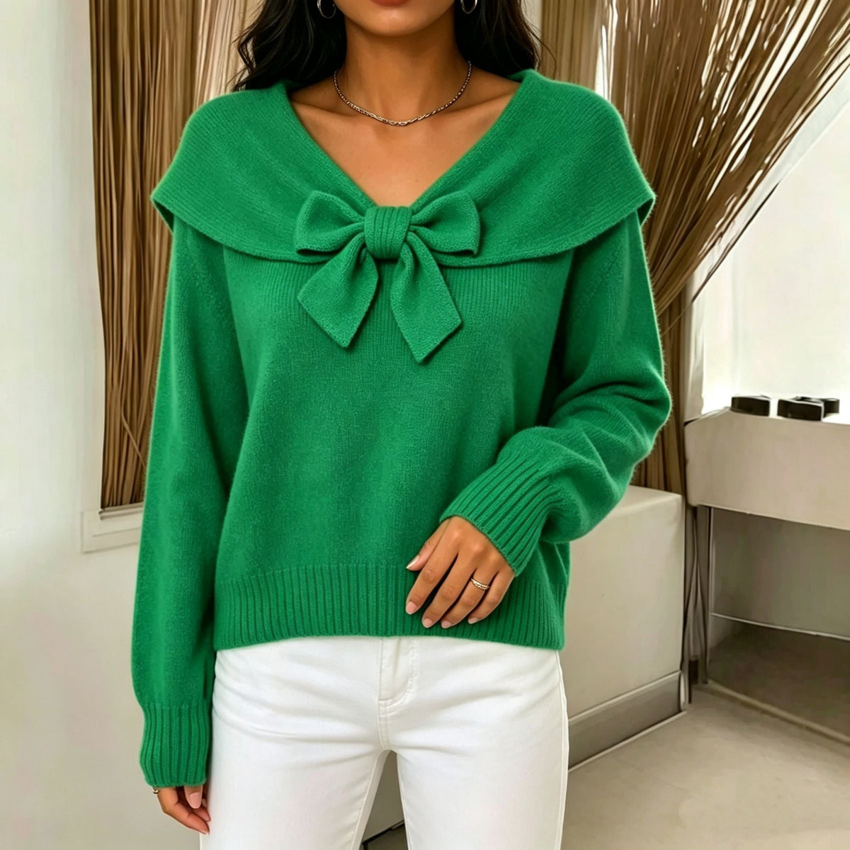 Knitted Bow-Knot Sweater For Women