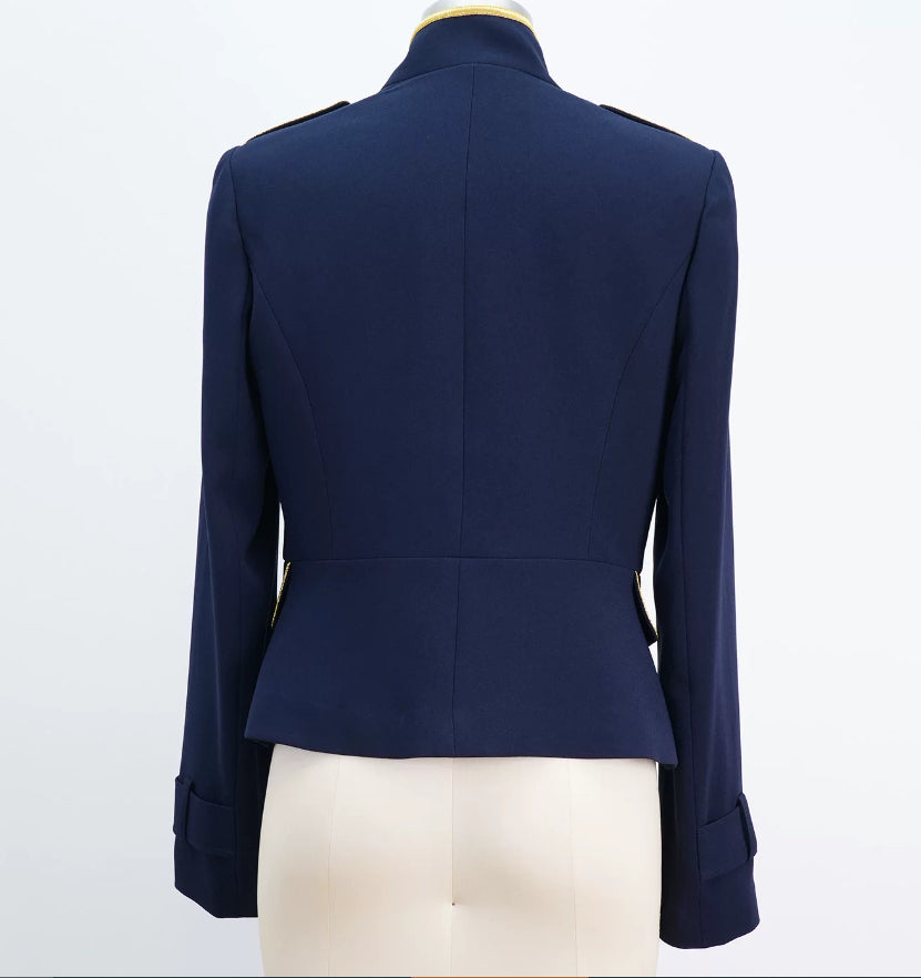 Pure-tail Gilded Double-breasted Epaulette Lightweight Coat