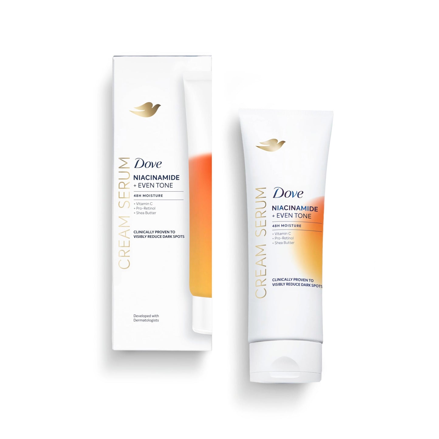 Dove Body Cream Serum Niacinamide + Even Tone for Dark Spots and Uneven Tone with Vitamin C Pro-Retinol and Shea Butter Lotion 8 oz