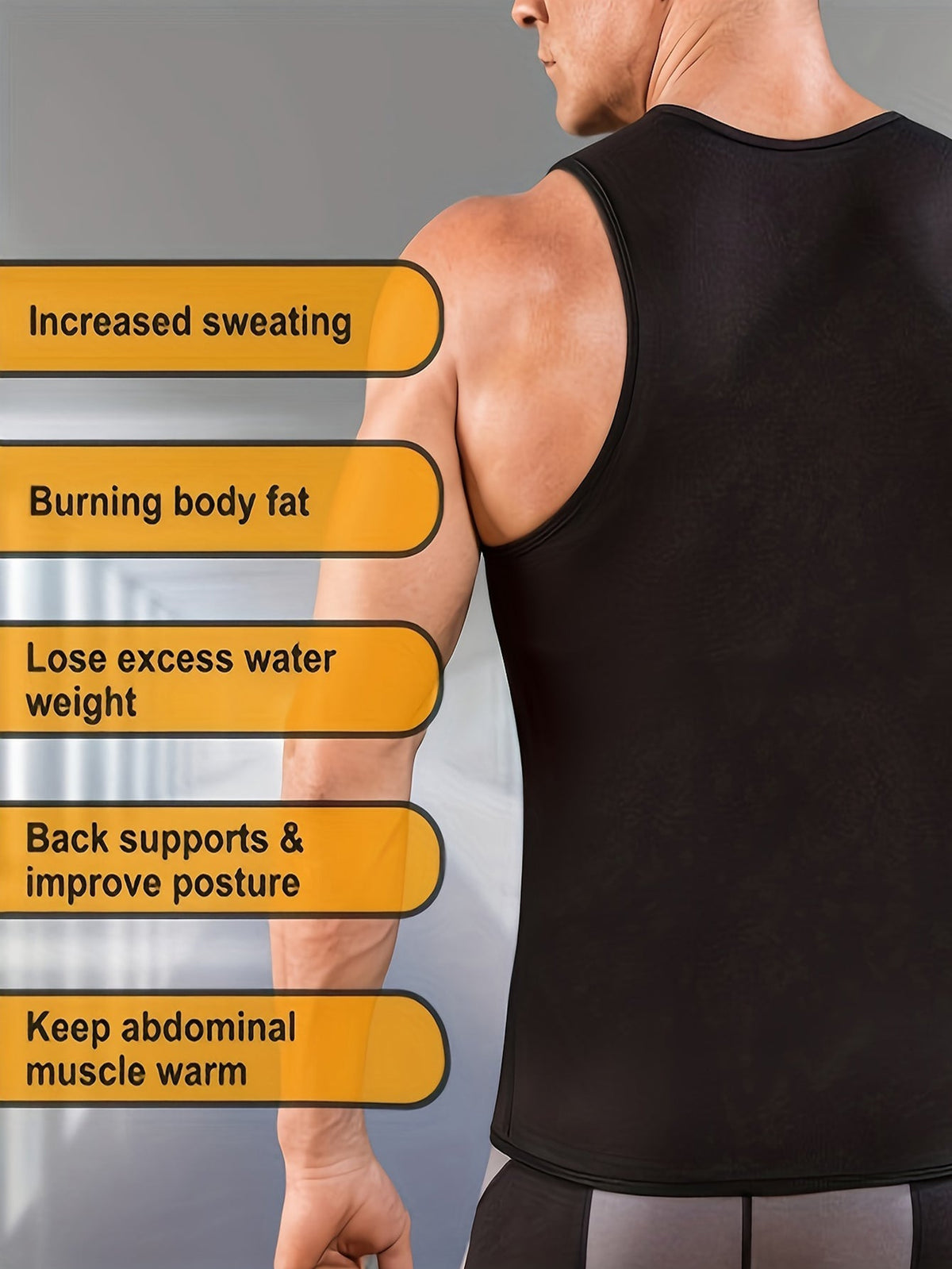 Sauna Sweat Vest Workout Tank Top Waist Trainer For Men Compression Workout Enhancing Vest