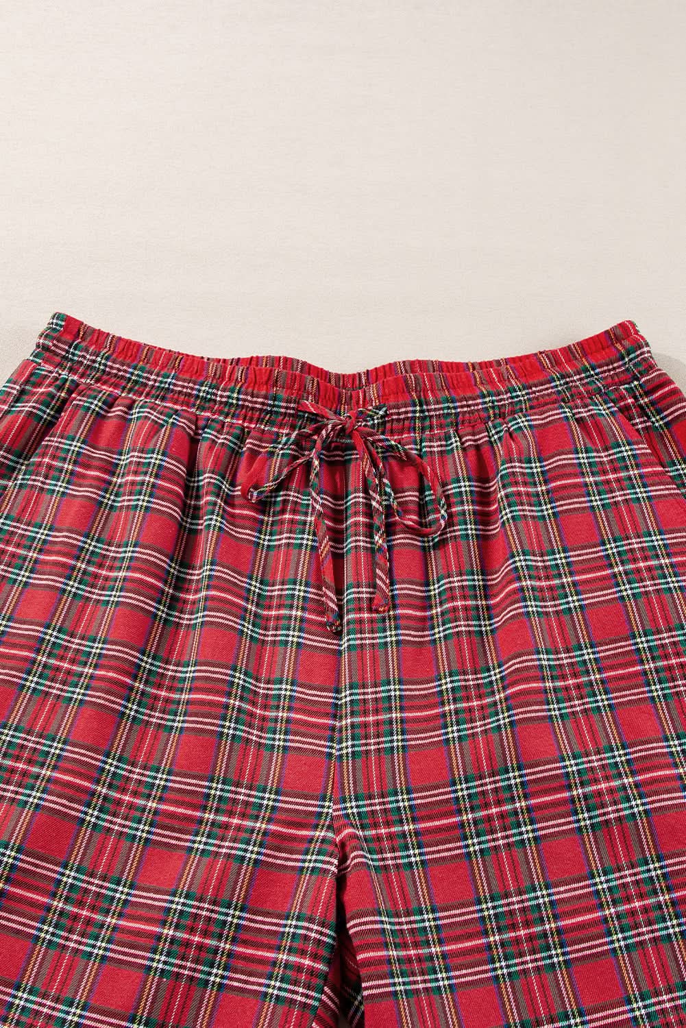 Pants Love Salve Red Plaid Lounge Set Women's Plus Size Pajama Set Comfy & Stylish