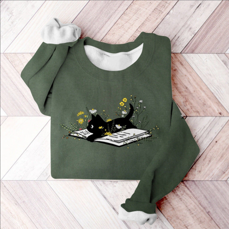 Long-sleeve Sweatshirt With European And American-style Print