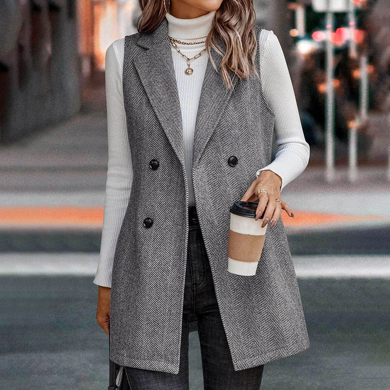 🖤 Chaleco sastre sin mangas para mujer – Estilo informal de negocios a la moda