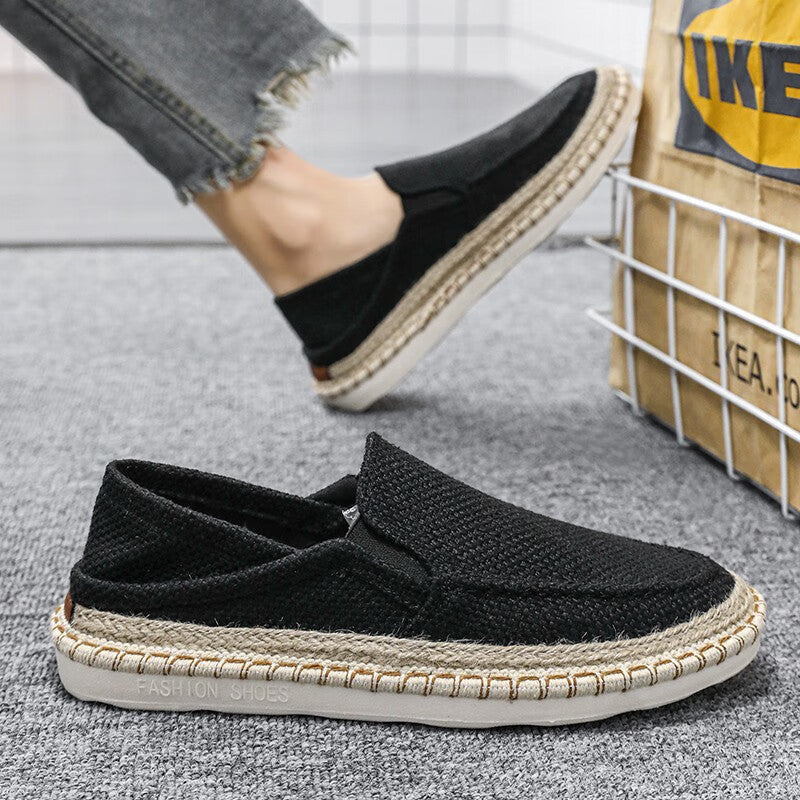 Men's Straw Fisherman Breathable Slip-On Casual Flats