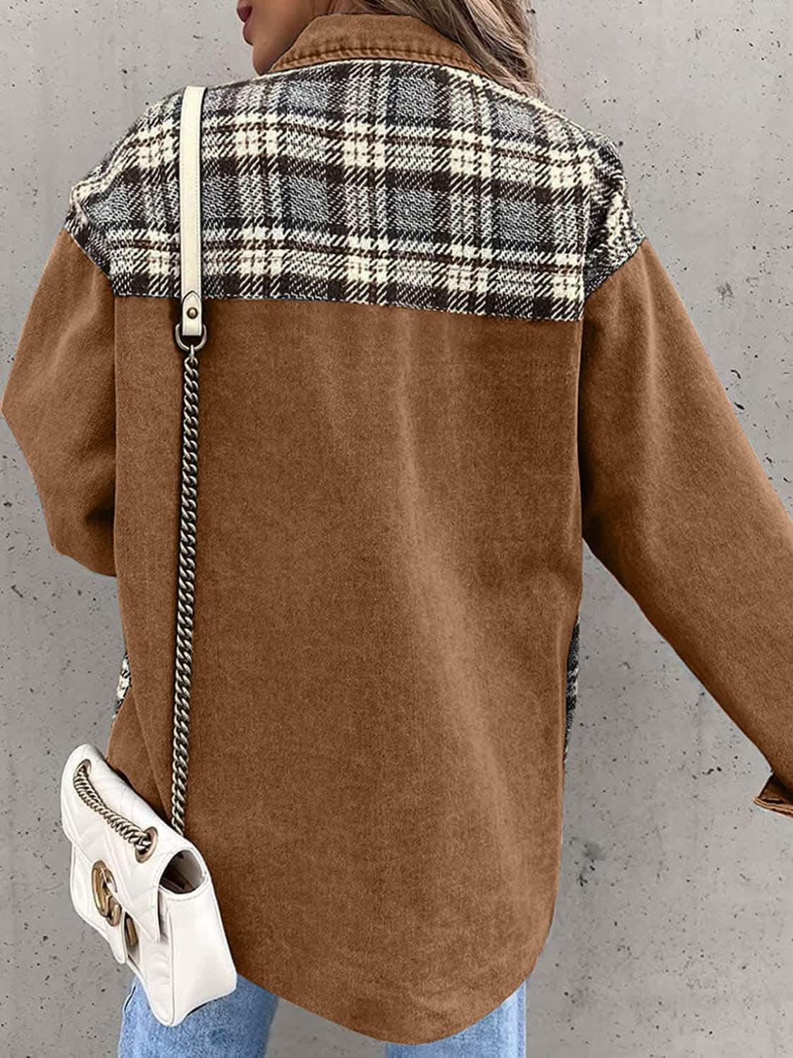 Trendsi Oversized Plaid Cotton Jacket — Casual Shacket Style