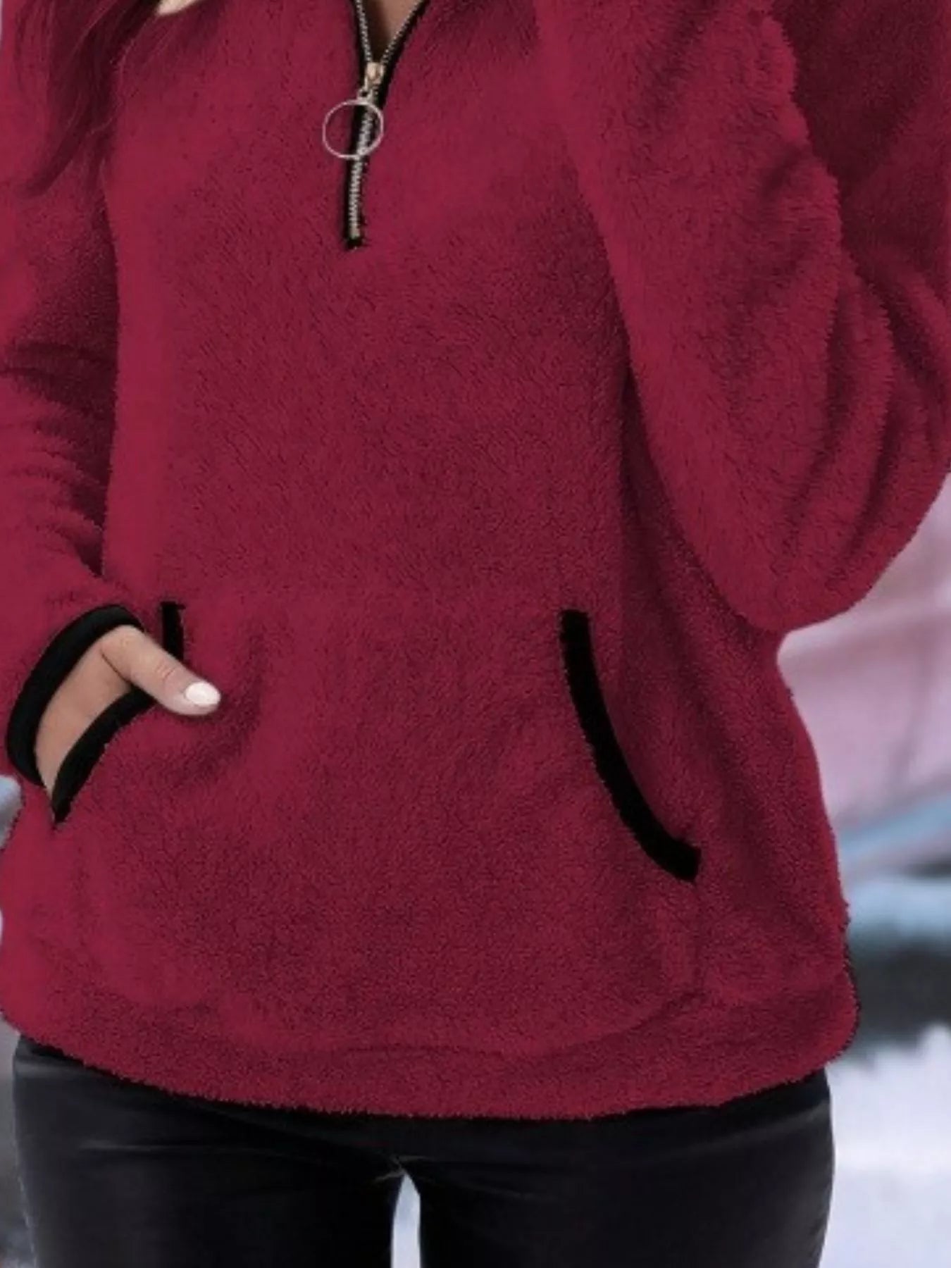 Forro polar PlushZip: Sudadera cómoda de felpa de manga larga