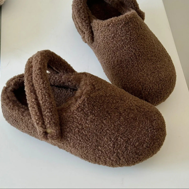 🩴 Pantuflas de mujer con puntera cerrada, forro polar, engrosadas y de doble uso