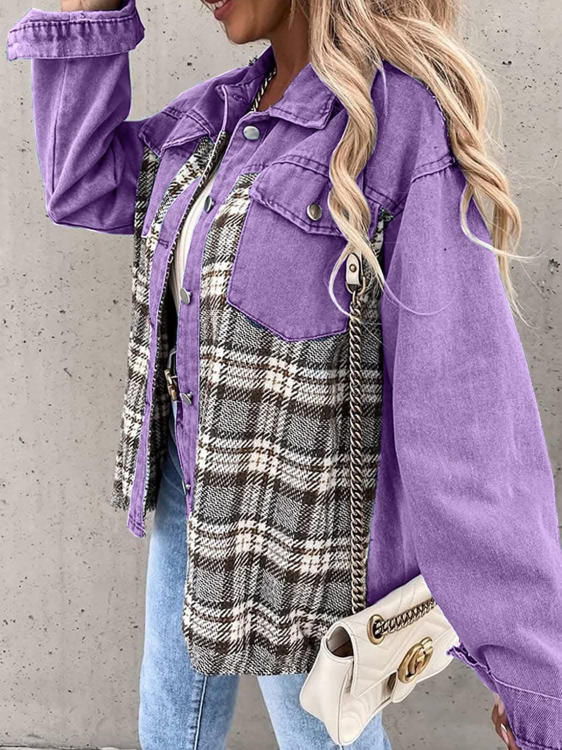 Trendsi Oversized Plaid Cotton Jacket — Casual Shacket Style