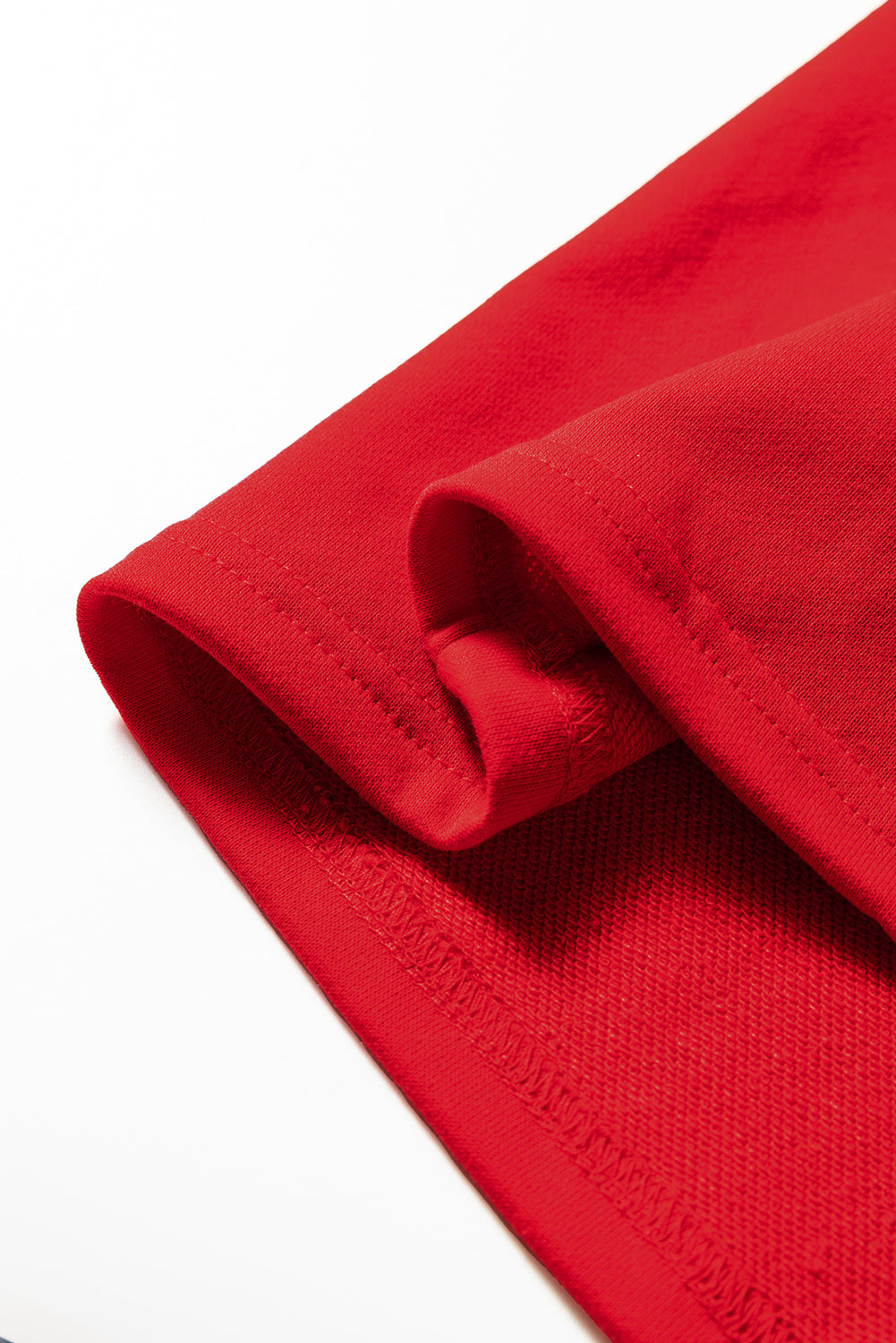 Vestido sudadera Fiery Red Varsity de corte recto con banda de contraste en las mangas