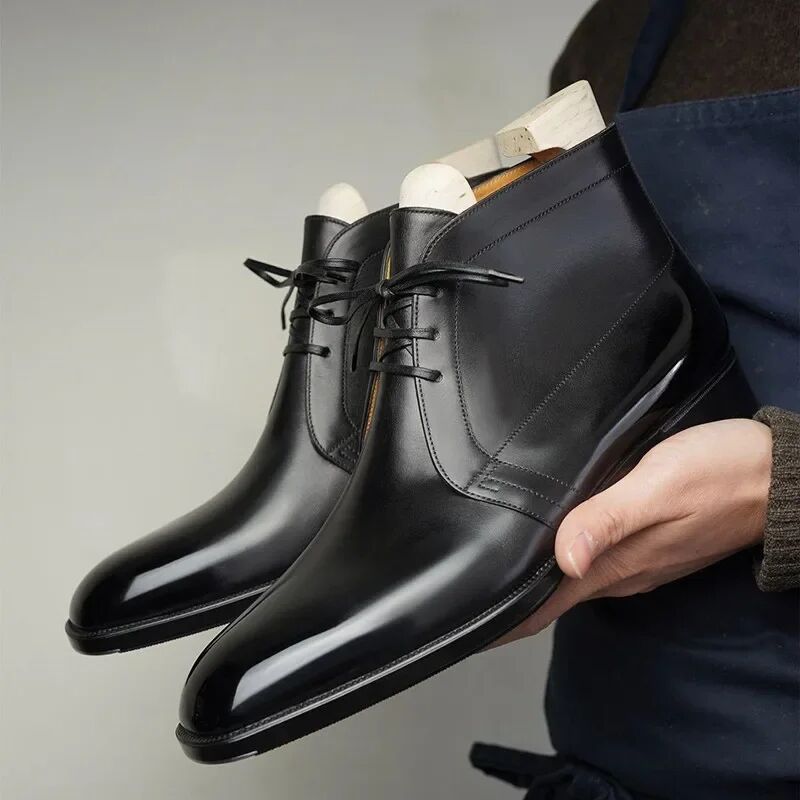 Men's Low-Heel Business Short Boots