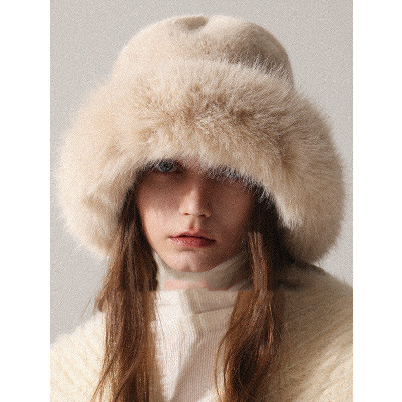 Sombrero de Pescador Peludo Extragrande para Mujer – Gorro de Invierno Estilo Mongol