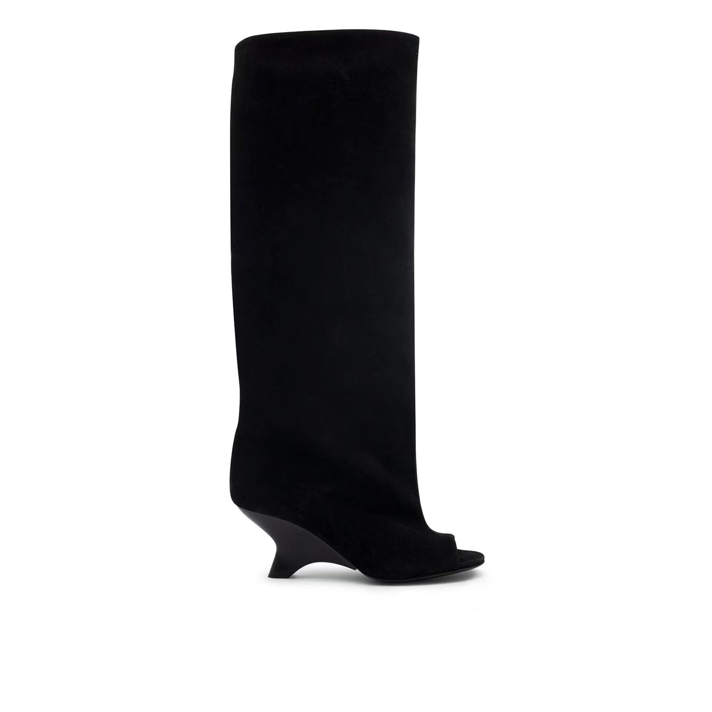 Women's Peep Toe Wedge Suede Boots