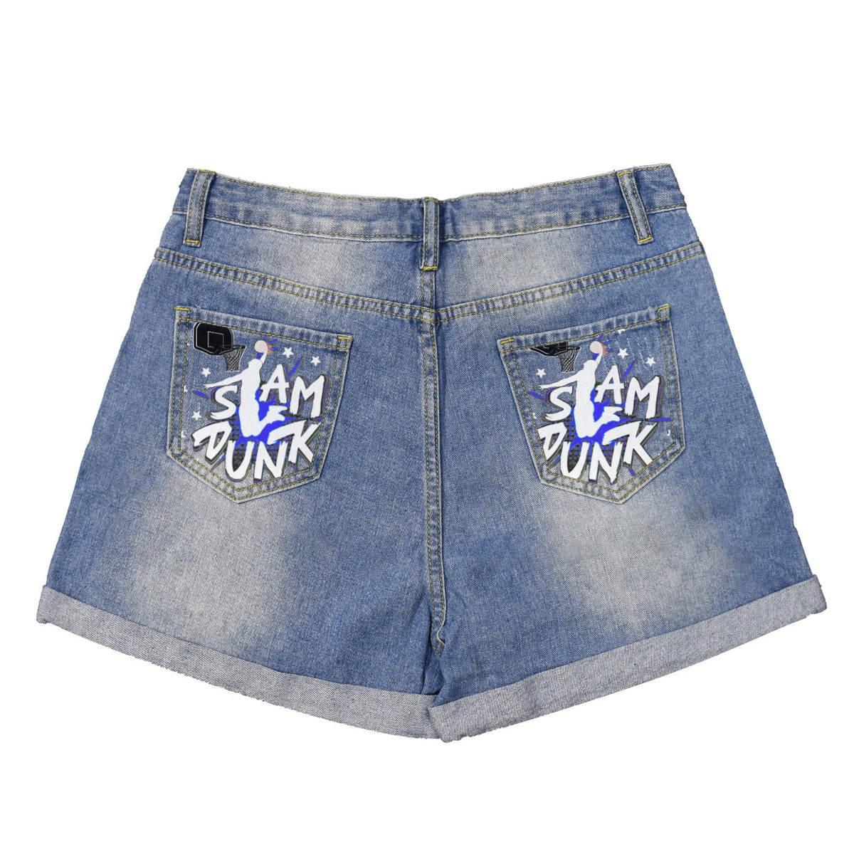 Slam Dunk Light Blue Denim Shorts with Dual Pockets Design