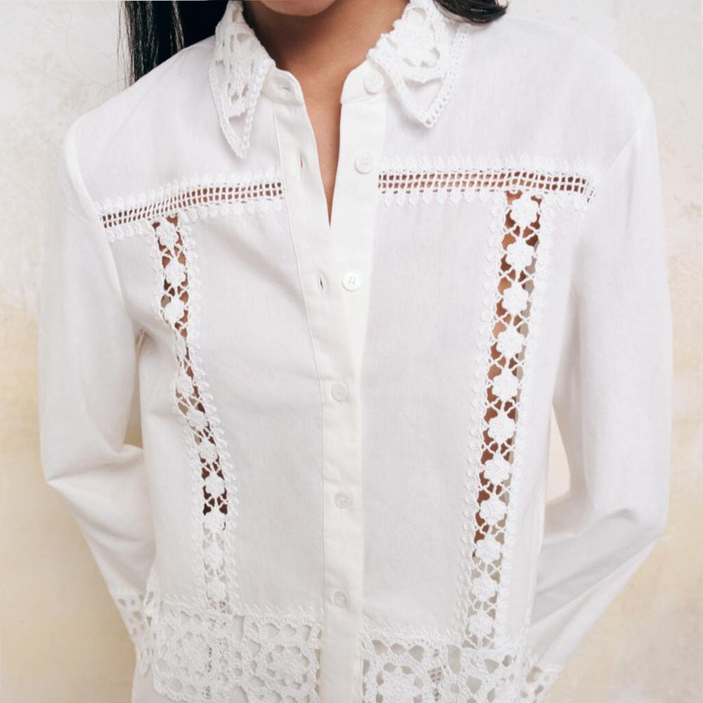 Chaqueta de encaje calada para mujer