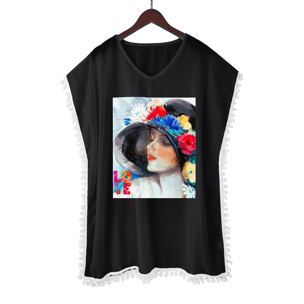 Women's Fashionable Lady Floral Elegance Chiffon Beach Coverup (Made in USA)