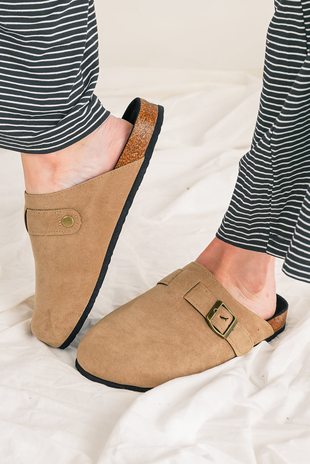 Zapatos de plataforma sin cordones color beige francés claro Corky