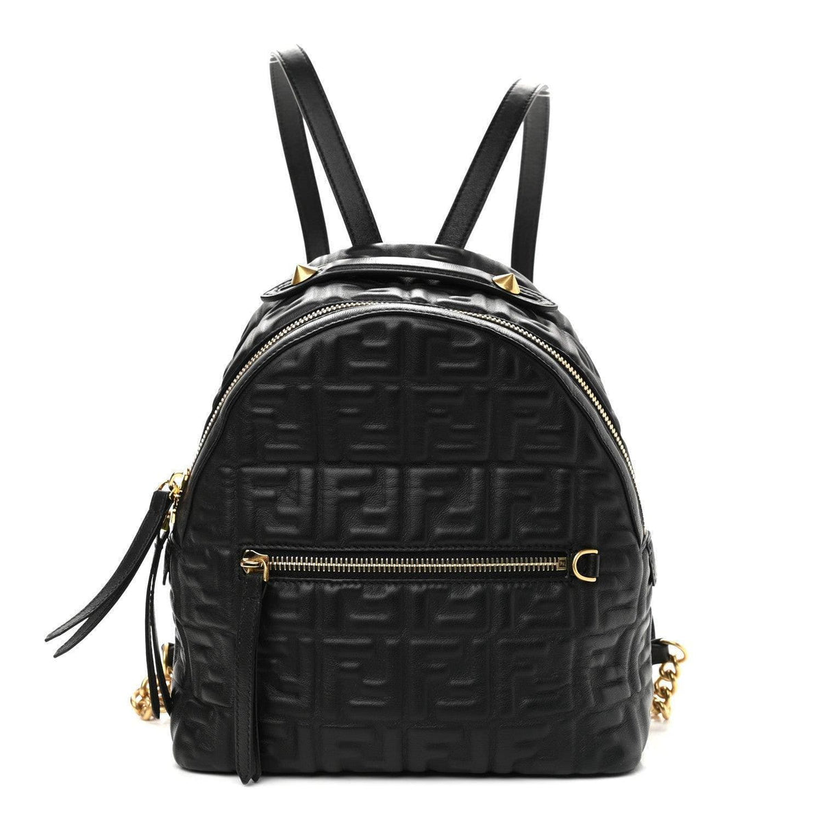 Fendi  Nappa FF 1974 Embossed Mini Backpack Black
