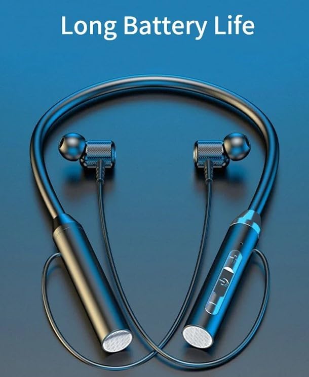 Fenix Neckband Headphones with Bluetooth for Sports, Gaming and Runing .Earbuds Waterproof Sports in-Ear True Wireless Stereo, Black, FNX-114