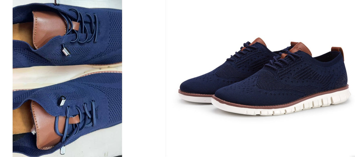 Men's Knitted Lace-Up Casual Sneakers