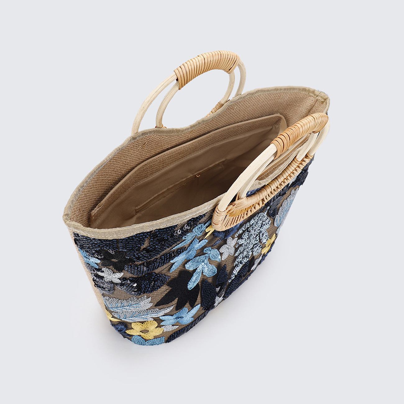 Large-Capacity Woven Sequin Tote Bag Handbag