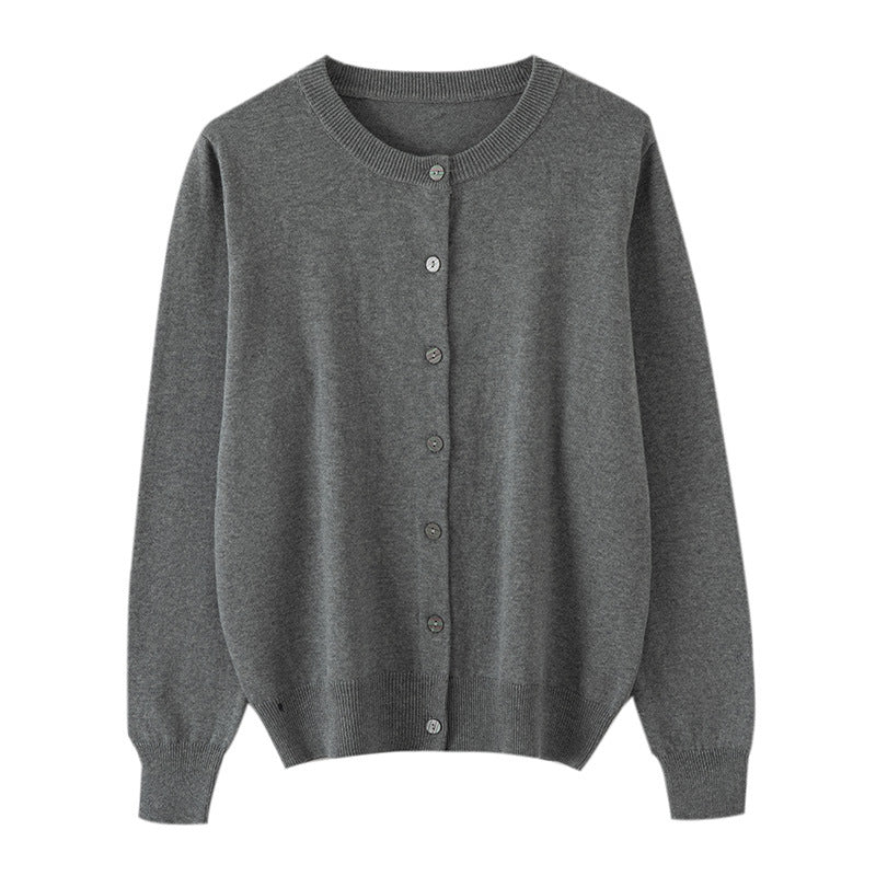 Thin Round-neck Versatile Sweater Jacket