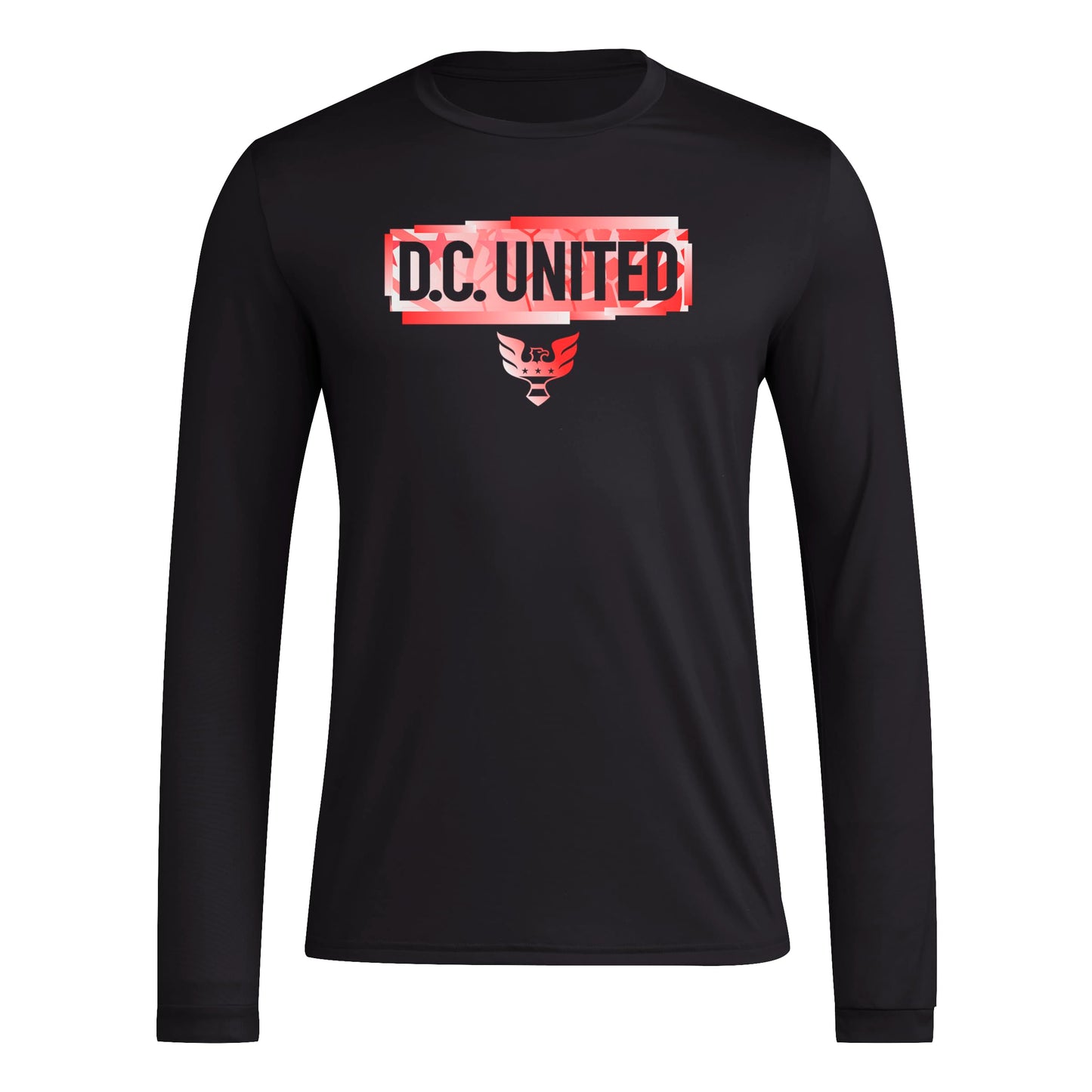 adidas Mens Size Long Sleeve Pre-Game T-Shirt Black/D.C. United X-Large Tall