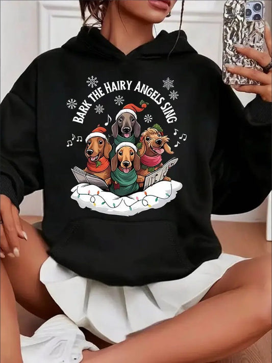 Sudadera con capucha para perros de Navidad para mujer