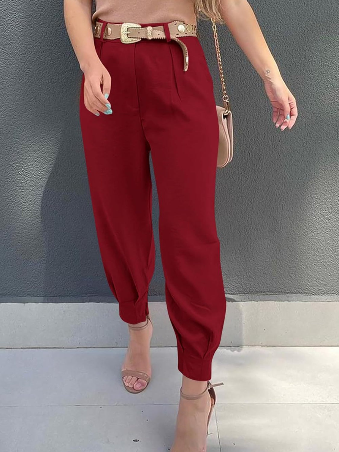 Pantalones cropped de talle alto
