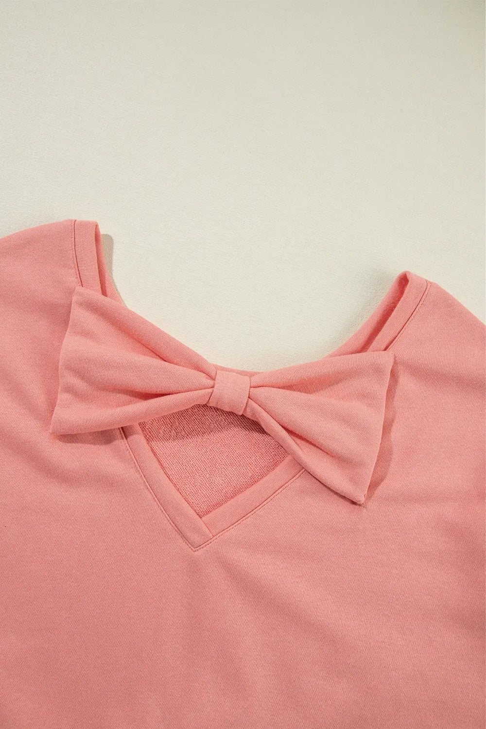 Sudadera de cuello redondo con lazo y manga larga