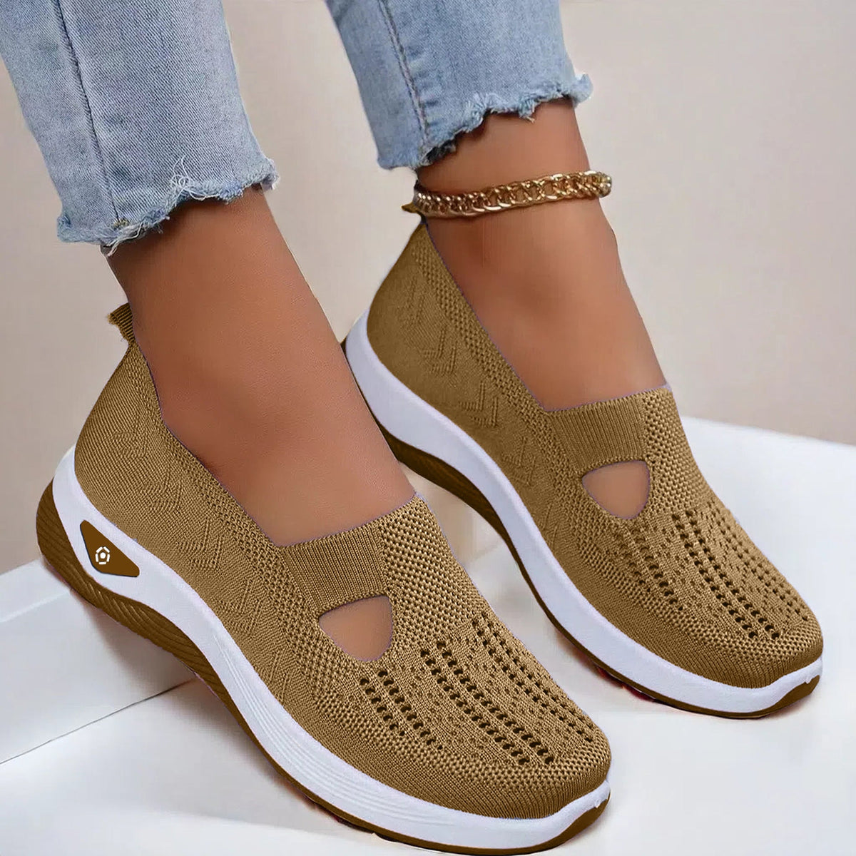 Mesh Flats Shoes Fashion Breathable Non-slip Soft Bottom Casual Shoes For Women