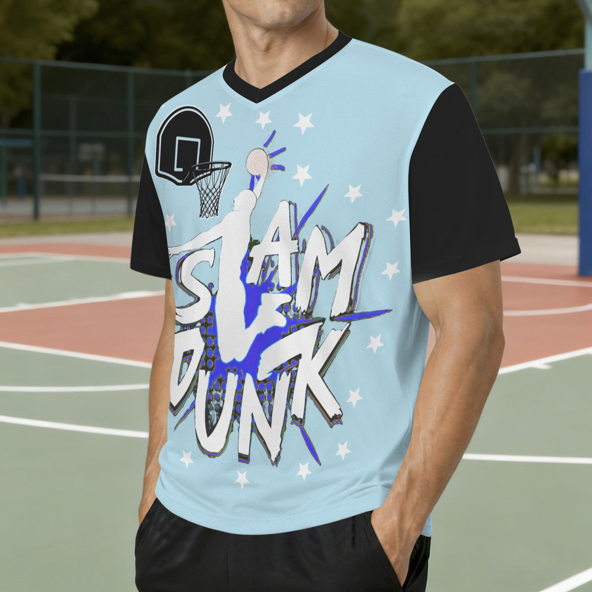 Slam Dunk Men's V-Neck Jersey (Model T97)