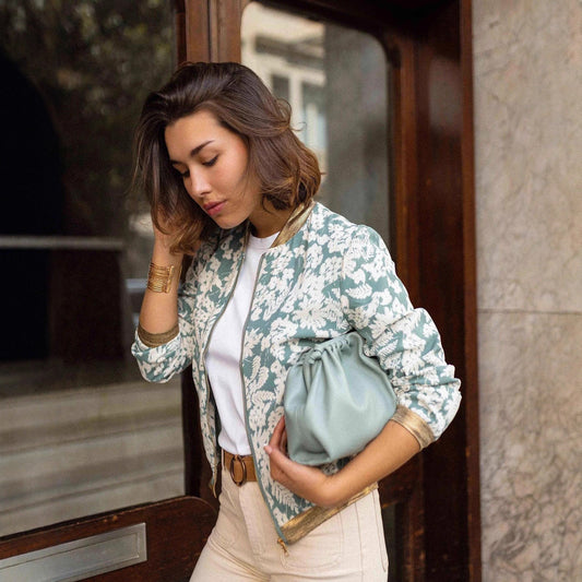 Chaqueta informal Entallada Cremallera Estampada Vea la tabla de tallas en "más detalles"