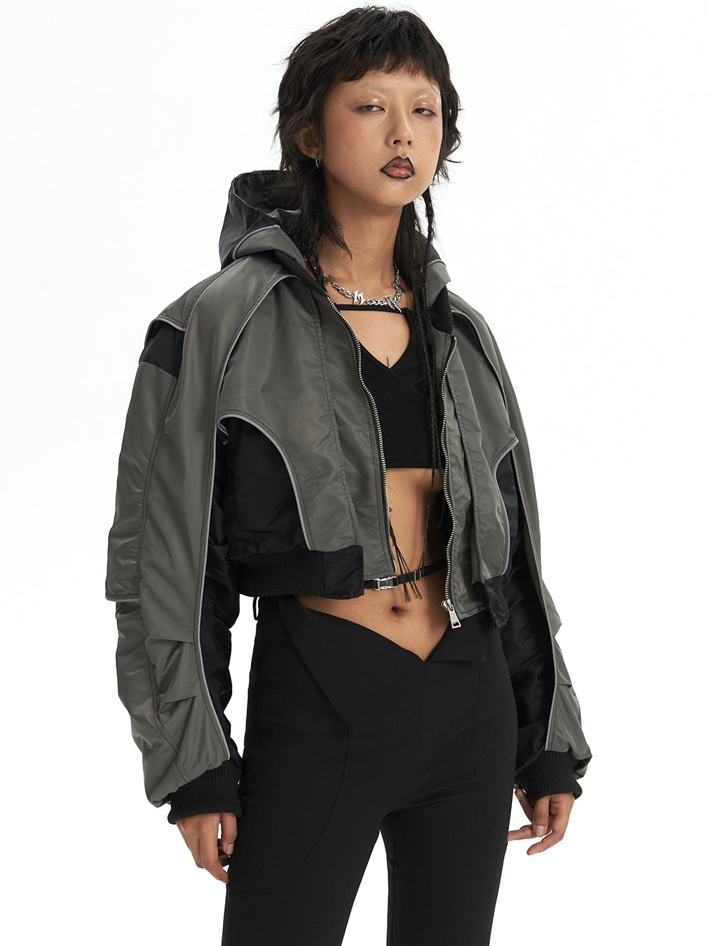 MA-1 Bomber Jacket Reflective Splicing Jacket