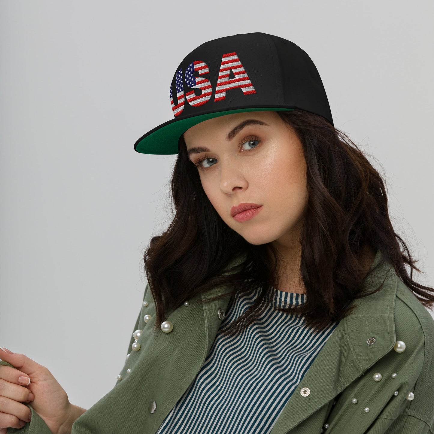 EE. UU. - Gorra de visera plana - Bordado a 1 cara
