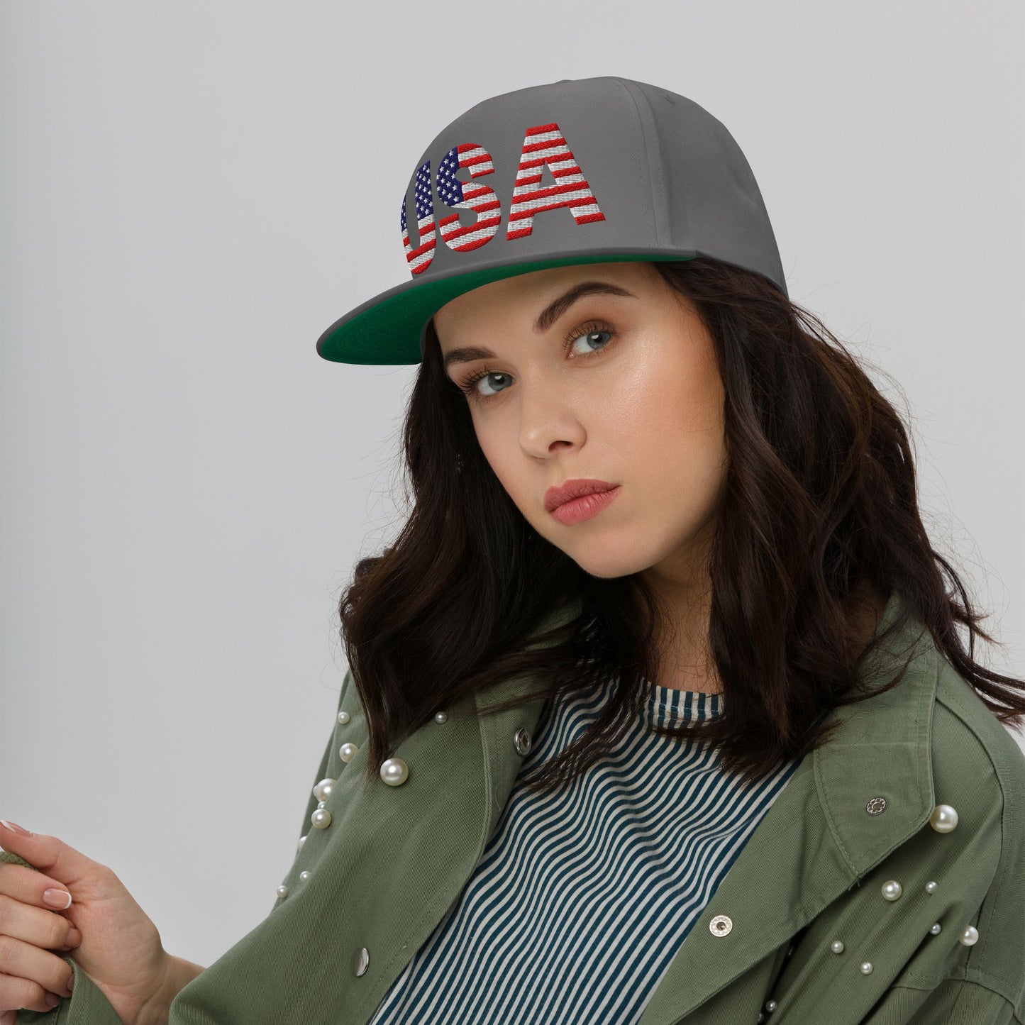 EE. UU. - Gorra de visera plana - Bordado a 1 cara