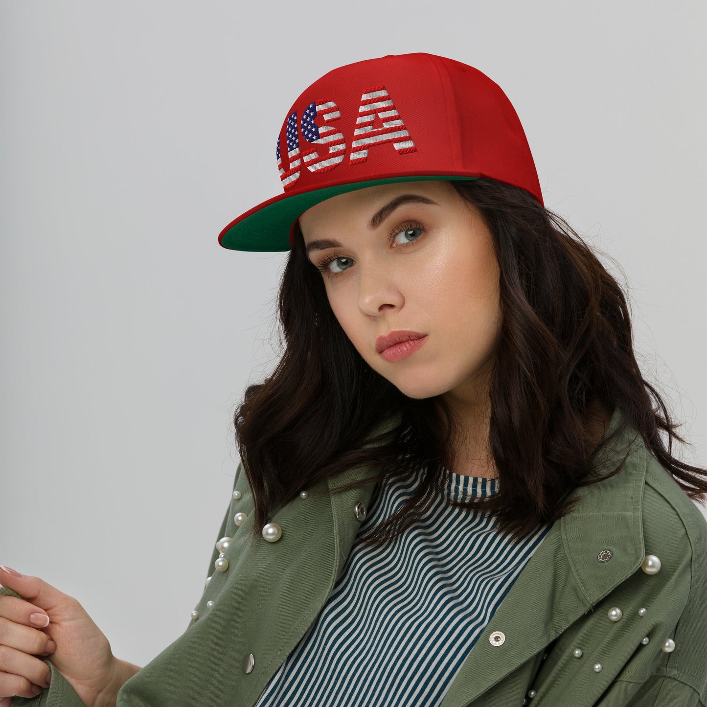 EE. UU. - Gorra de visera plana - Bordado a 1 cara