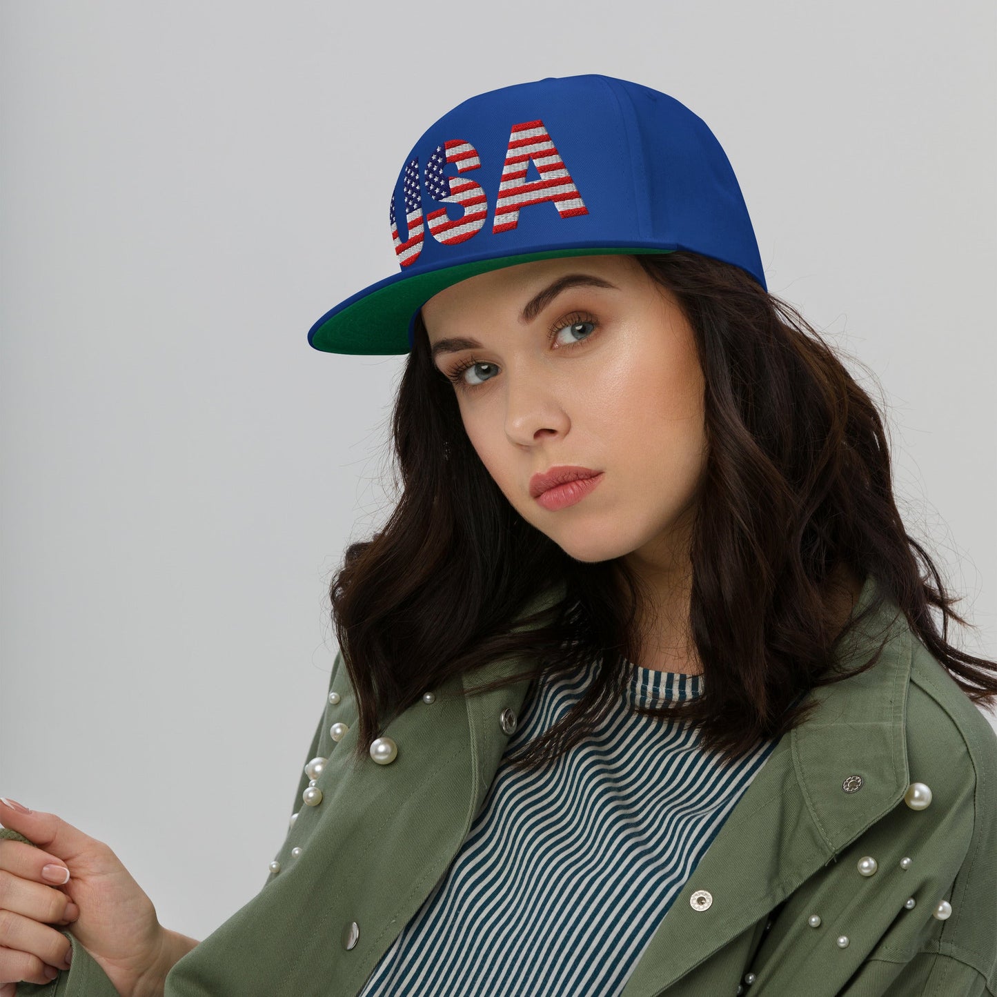 EE. UU. - Gorra de visera plana - Bordado a 1 cara