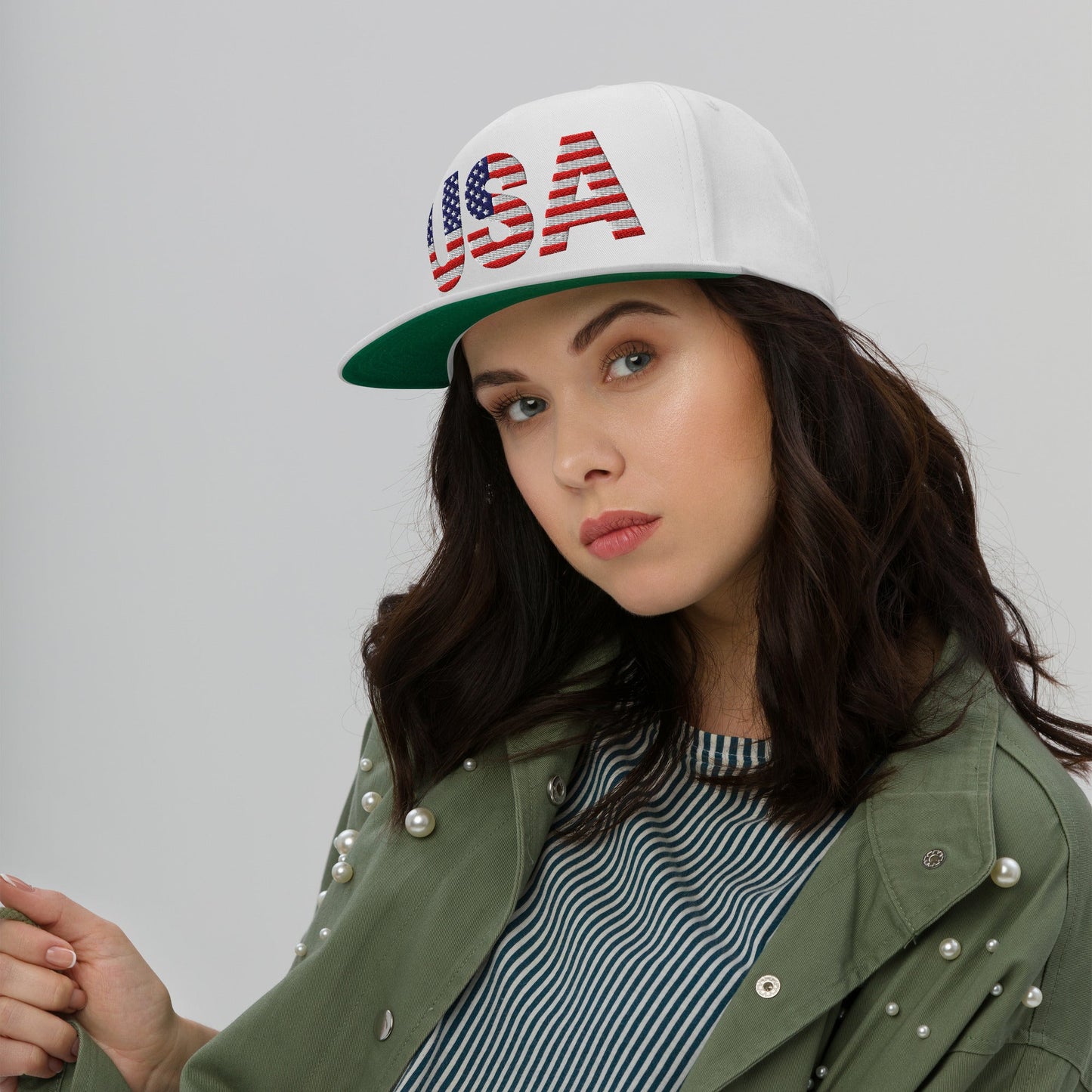 EE. UU. - Gorra de visera plana - Bordado a 1 cara