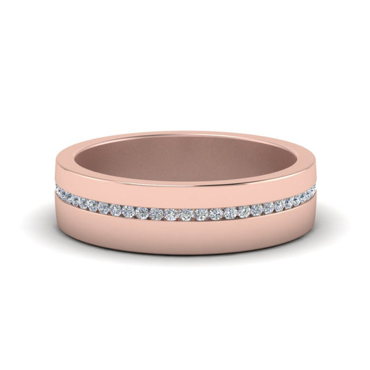 Flat Channel Set Diamond Mens Band