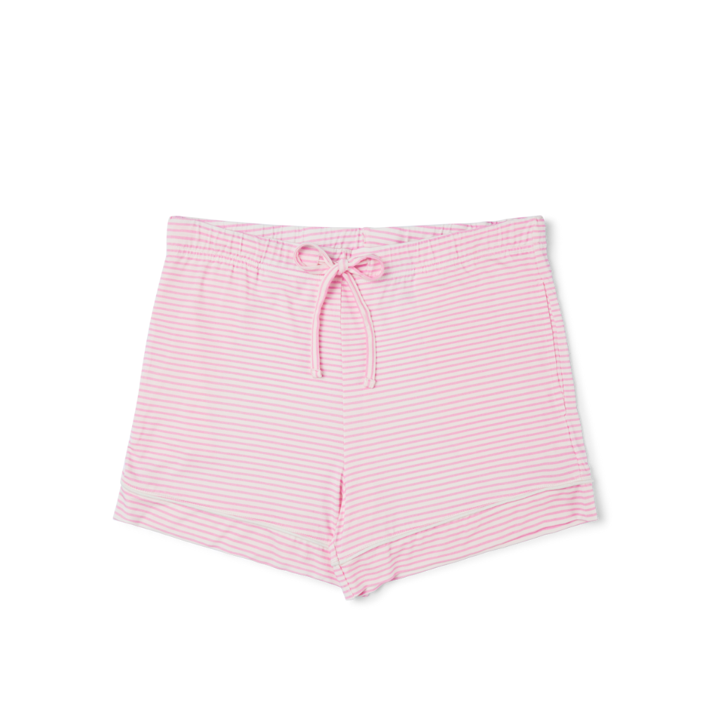 Pijama de mujer de bambú con raya de ballet, manga corta y pantalón corto